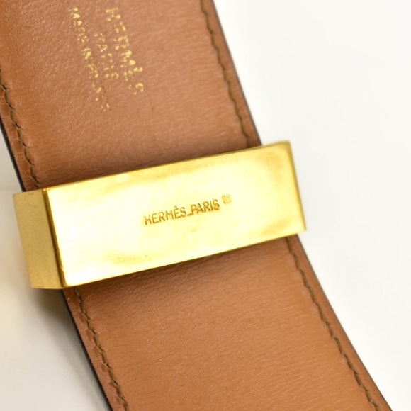 HERMES Collier de Chien Black/Gold Leather Belt tw main image 4